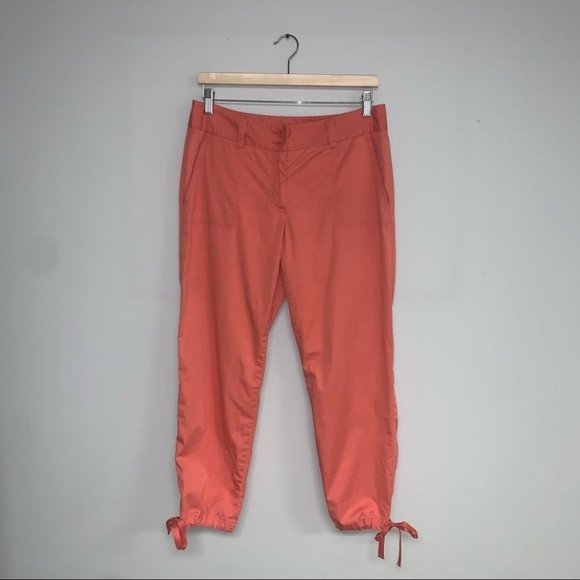Talbots Pants Women’s Size 6 US Coral Pink Cotton Cropped Cargo Adjustable - Picture 2 of 7